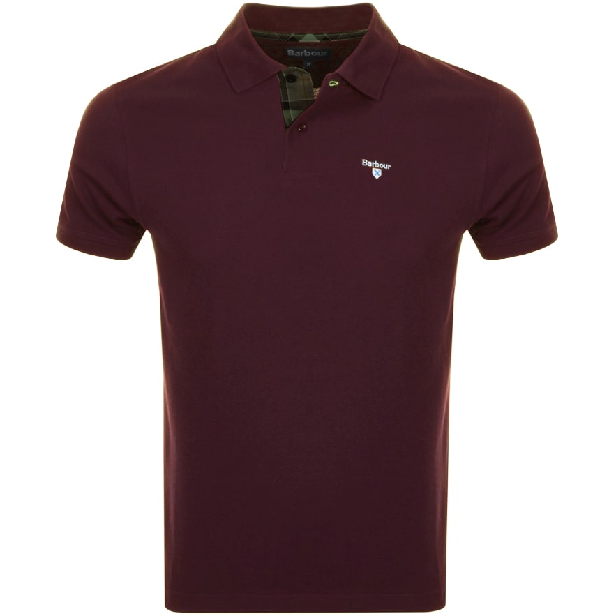 Alternative Image for ProductBarbour Pique Polo T Shirt Burgundy1